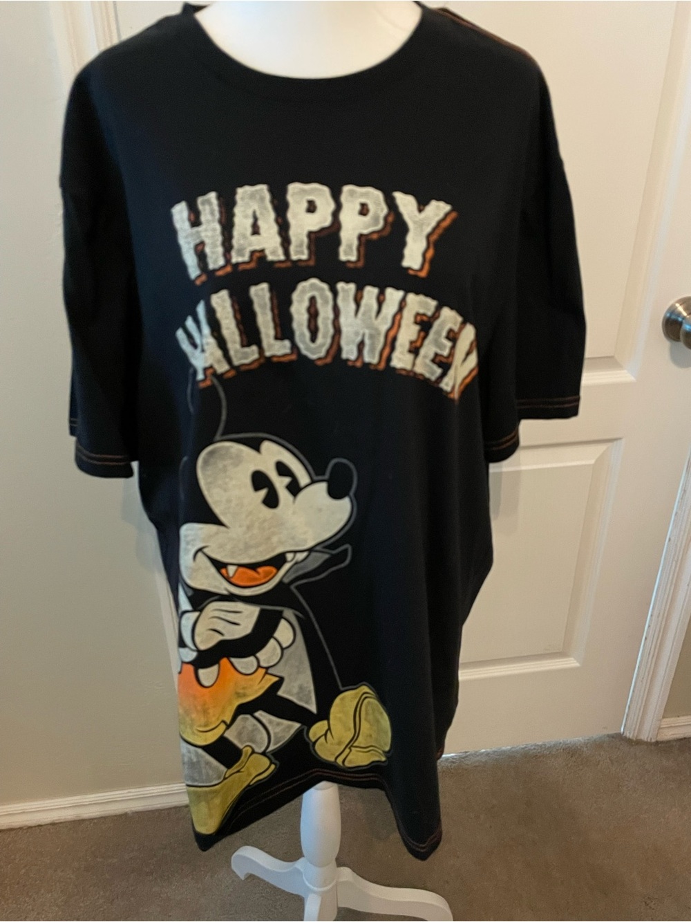 Disney Black 'Happy Halloween' Mickey Graphic Tee with Orange Accents